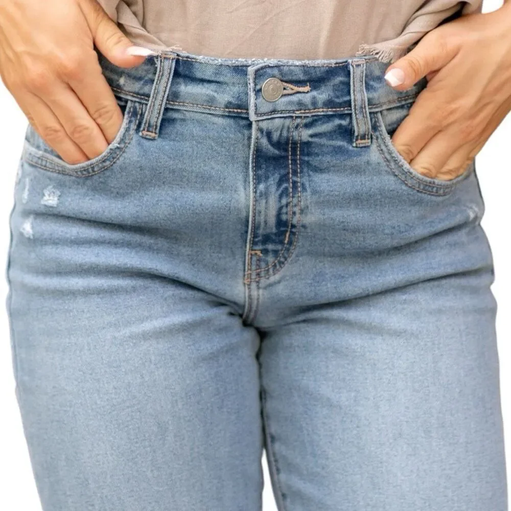 KanCan Light Wash High Rise Slim Wide Leg Jeans Size 13/30 NWT - Picture 7 of 13